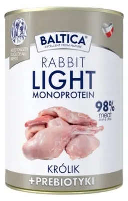 Produktbild von BALTICA Nutraceutic Monoprotein Light Rabbit with prebiotics - Nassfutter für Hunde - 400g