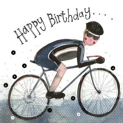 Image de Carte d'anniversaire S273 Cycliste - Alex Clark