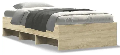 Obrázek produktu pro vidaXL Rám postele bez matrace Sonoma dub 100x200 cm materiál na bázi dřeva
