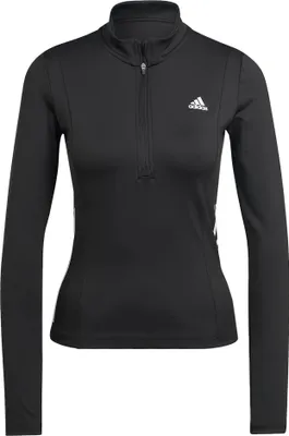 Produktbild von adidas Damen Funktionsshirt Hyperglam Training 1/4-Zip Longsleeve Shirt Gr.XL schwarz (HZ6947)