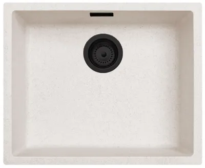 Produktbild von Küchenspüle 50x40 cm Sandweiß Unterbau, Aufbau mit Mattschwarz Pure.Sink