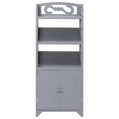 Immagine prodotto di Mobiletto da Bagno Grigio 46x24x116 cm in Legno di Paulownia