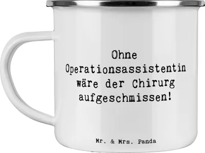Produktbild von Mr. & Mrs. Panda Reisebecher Spruch Operationsassistentin Wichtigkeit - Weiß - Geschenk, kreative Geschenke, Kaffeepott, Medizin, personalisierte, Campingtasse, Chirurgie
