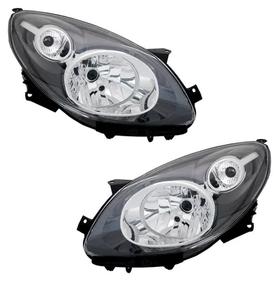 Für Renault Twingo 2 II CN0 2007- Scheinwerfer Schwarz H4 LINKS + RECHTS in der Farbe Schwarz von AD TUNING GmbH & Co. KG