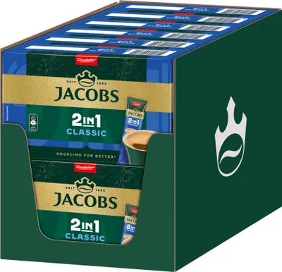 Produktbild von JACOBS Löskaffee 2in1 Classic 12 x 10 Sticks löslicher Kaffee Instantkaffee