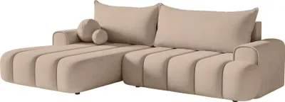 Produktbild von Selsey DANDELINO - Ecksofa mit Schlaffunktion, Stauraum und Samtbezug, beige, links