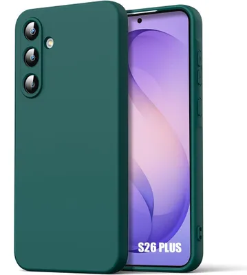 Image de Coque pour Samsung Galaxy S26 Plus, Protection Silicone Liquide Souple Slim Anti-Rayures - Vert Nuit