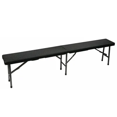 Produktbild von Perel Klappbank mit Griff in Rattan-Optik, wetterfeste Gartenbank für Terrasse, Balkon, Camping,
