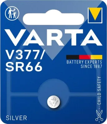 Zdjęcie produktu dla Varta V 377 1.55 V 27 mAh ogniwo do zegarka srebrne