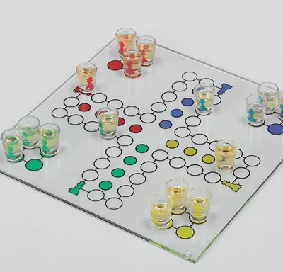 Obrázok produktu pre Ludo - Sklenená hra na pitie - 31 x 31 cm