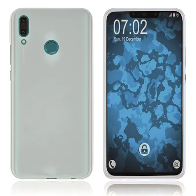 Produktbild von PhoneNatic Case kompatibel mit Huawei Y9 (2019) - transparent-weiß Silikon Hülle matt Cover