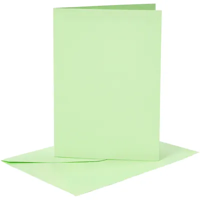 Produktbild von Creativ-Firmenkarten und Umschläge, Kartengröße 10,5 x 15 cm, Umschlaggröße 11,5 x 16,5 cm, 120+210 g, hellgrün, 6er-Set 1 Box