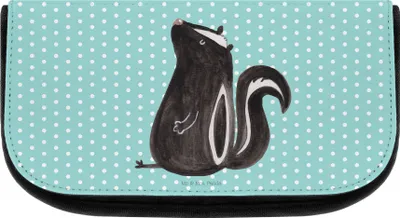 Produktbild von Mr. & Mrs. Panda Kulturbeutel Stinktier Sitzen - Türkis Pastell - Geschenk, Wildtier, Organizer, Spruch, Necessaire, Skunk, Kulturtasche, Raubtier, Make-up Täschchen