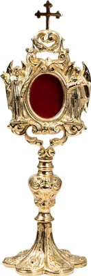 Produktbild von Exquisites vergoldet Reliquiar Ideal für heilige Reliquien, 31cm Hoch Andacht