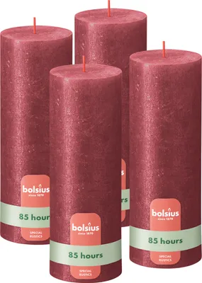 Obrázek produktu pro Sada 4 svíček Bolsius, 19 cm, červená