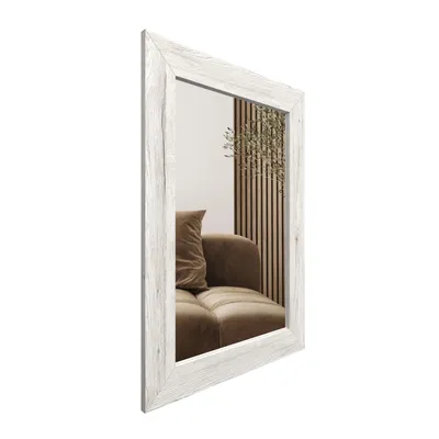 Image de Miroir mural STYLER JYVASKYLA, 44x70 cm, avec cadre en MDF. Miroir rectangulaire moderne, idéal pour le salon, la chambre ou le couloir