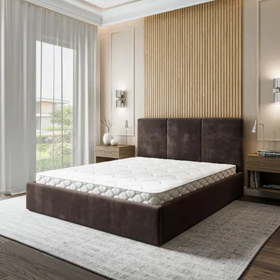 Produktbild von Masseno Polsterbett AZURI 200x200 cm, Polsterbett mit Bettkästen -Braun, LUMO 40