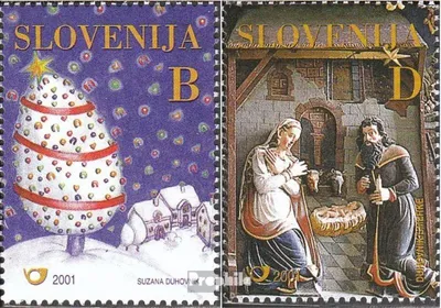 Produktbild von Briefmarken Slowenien 2001 Mi 373-374 (kompl.Ausg.) postfrisch Weihnachten
