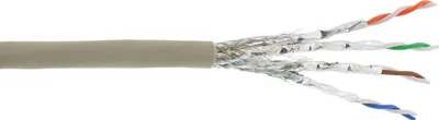 Produktbild von InLine Patchkab., S/FTP (PiMf), Cat.6A, 500MHz, halogenfrei, Kupfer, grau, 100m