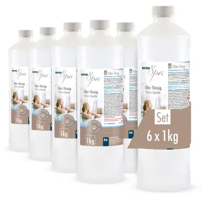 Produktbild von 6x1 kg BAYZID® SPA Flüssigchlor zur schnellen Wasserpflege von Whirlpools