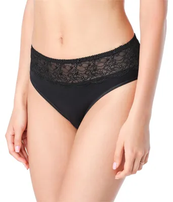 Produktbild von Bellivalini Damen Unterwäsche Unterhose aus Baumwolle Slip mit Spitze BLV50-196 (Schwarz, S )