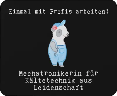 Produktbild von Mr. & Mrs. Panda Mauspad Mechatronikerin für Kältetechnik Leidenschaft - Schwarz - Geschenk, Mouse Pad, laptop, Spruch, Gesellenprüfung, Lustig, Mousepad, pc, computer
