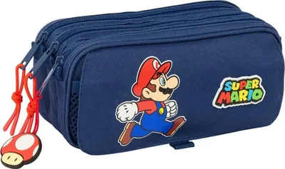 Produktbild von Safta Big Triple Super Mario Trick Mäppchen Blau  Mann Blau One Size