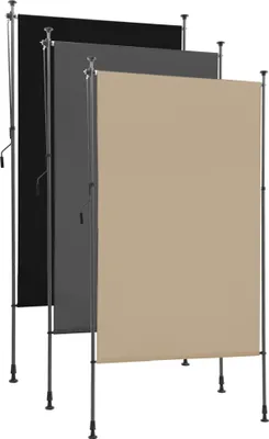 Produktbild von Allesin Senkrechtmarkise Außen, Vertikalmarkise ohne Bohren, Balkonrollo mit Handkurbel,150 x (220-300)cm, Stoffbreite 136 cm, Khaki