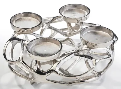 Produktbild von Lockardi Deko-Kranz rund aus Metall für 4 Kerzen Dekokranz Kerzenhalter Adventskranz