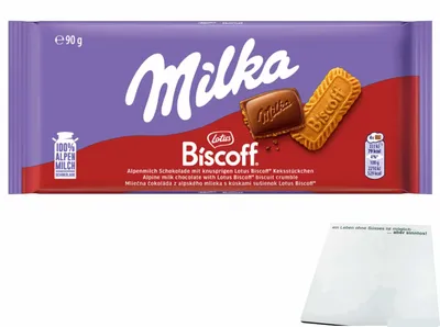 Produktbild von Milka Lotus Biscoff (90g Tafel) + usy Block