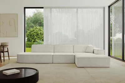 Produktbild von ALTDECOR Ecksofa in L-Form IREA-L2-v4 327x165x77 cm Cremeweiß Corner Sofa Eckcouch Couch Wohnlandschaft Cauchsofa