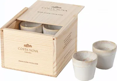 Produktbild von Costa Nova Espressotasse Grespresso, Weiß, 8 Stück in Holz-Geschenkbox, 70 ml, 6,5 x 5,8 cm
