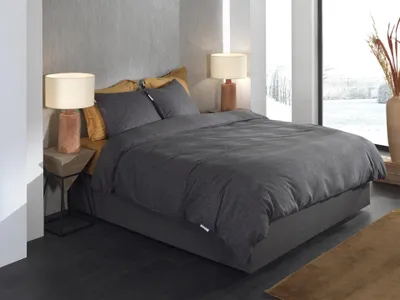 Produktbild von Heckett and Lane Franela Bettwäsche 155 Anthracite Bettwäsche 1 x Bettbezug 155x220 + 1 x Kopfkissenbezug 80x80 Anthracite Uni grau