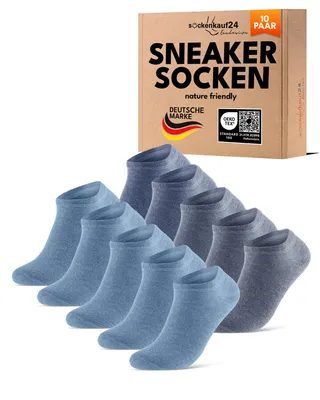 Produktbild von Sneaker Socken Herren Damen Baumwolle - 70102T Hellblau/Dunkelblau 35-38 10 Paar