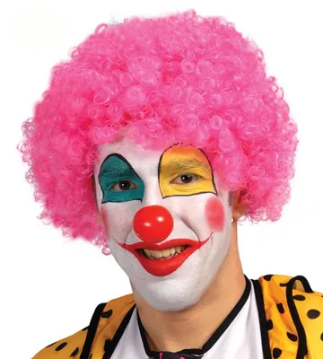 Productafbeelding van Clown pruik, roze, krullend