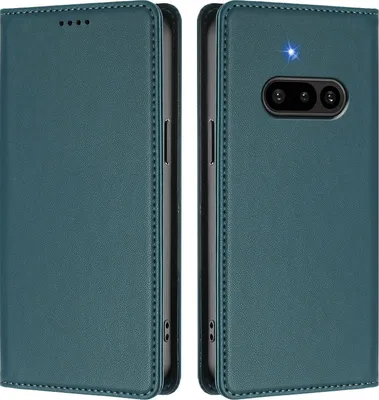 Produktbild von Handyhülle für Nothing Phone 3A, Kunstleder Klapphülle Stoßfeste Magnetische Hülle mit Ständer Grün