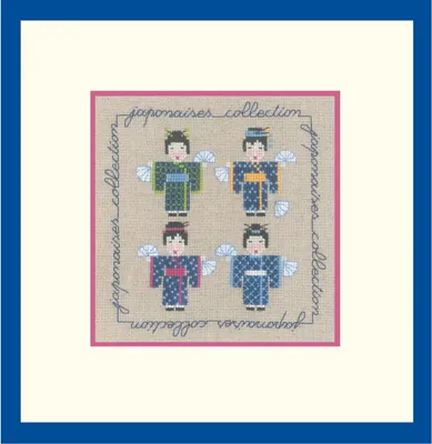 Produktbild von Le Bonheur des Dames Kreuzstich Set "Japanische Miniatur", Zählmuster, 12,5x12,5cm