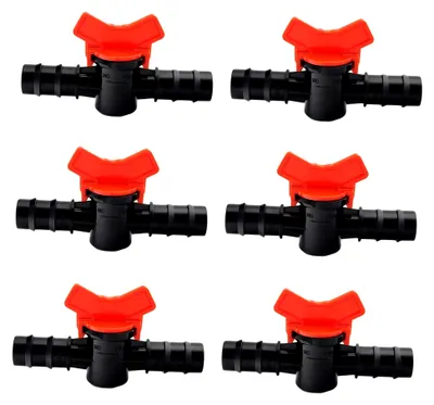 Produktbild von 6 Stück PE Schlauchventil Bewässerungshebelventil 16mm Kunststoff Absperrventil