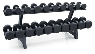 Obrázok produktu pre PH Fitness Default Title SadaPolyuretánčiniek so stojanom a úchytom z nehrdzavejúcej ocele – protišmyková, ideálna na silový tréning a domácu posilňovňu