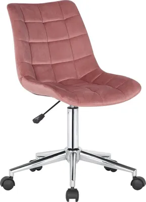 Obrázek produktu pro Sametová kancelářská židle - Ergonomická kancelářská židle - Výškově nastavitelná a otočná | Barva: růžová