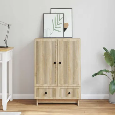 Zdjęcie produktu dla Komoda vidaXL z drewna dębowego Sonoma, 66 x 34,5 x 95 cm, materiał drewnopochodny