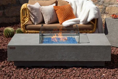 Produktbild von MONTE CARLO Feuerstelle SET | | Hellgrau | Betonoptik | Outdoor geeignet | Robust | 152.4 x 81.3 x 35 cm