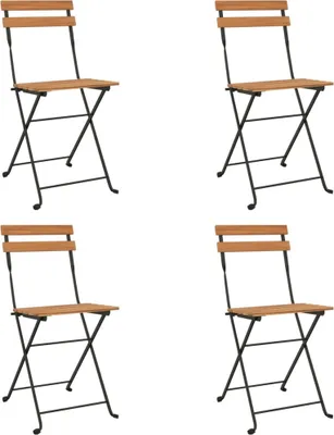Produktbild von vidaXL Bistrostühle 4 Stk. Klappbar Massivholz Teak und Stahl