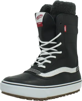 A black Vans MTE Standard boot with white laces and a white Vans stripe.