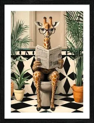 Produktbild von Gerahmtes Bild Lustige Giraffe 33x43 cm