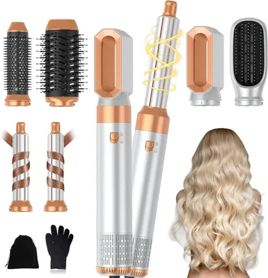 Produktbild von 6 in 1 Haarstyler, Pro Air Styler Set 1000W Rundbürstenföhn,Air Curler,Warmluftbürste, Föhnbürste, Haartrockner,Glättbürste Styling für Alle Haartypen