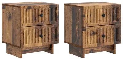 Imagen del producto de vidaXL Mesitas de noche, 2 unidades, madera reciclada, 43 x 34,5 x 47,5 cm, material de madera