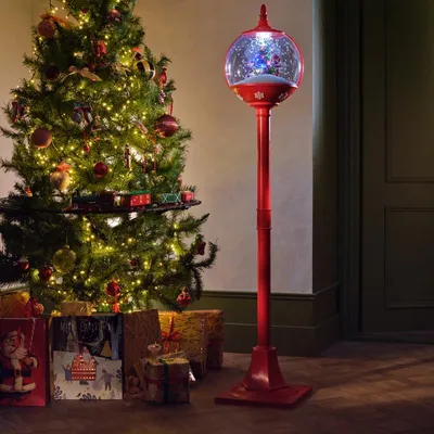 Zdjęcie produktu dla Świąteczna lampka z efektem śniegu, światłem i dźwiękiem – 150 cm