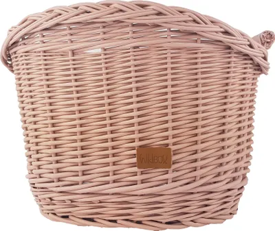 Produktbild von Weidenfahrradkorb mit Haken, schmutziges Rosa