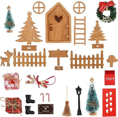 Image de Petit kit de décorations de Noël magiques - Mini-maisons à faire soi-même - Cadeau de Noël pour filles
